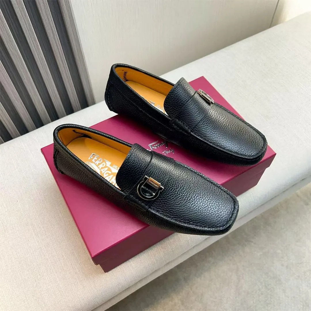 Men's shoes 💰560 Ferragamo new high-end quality 🔥 black cowhide ➕ cowhide lining size 38-45